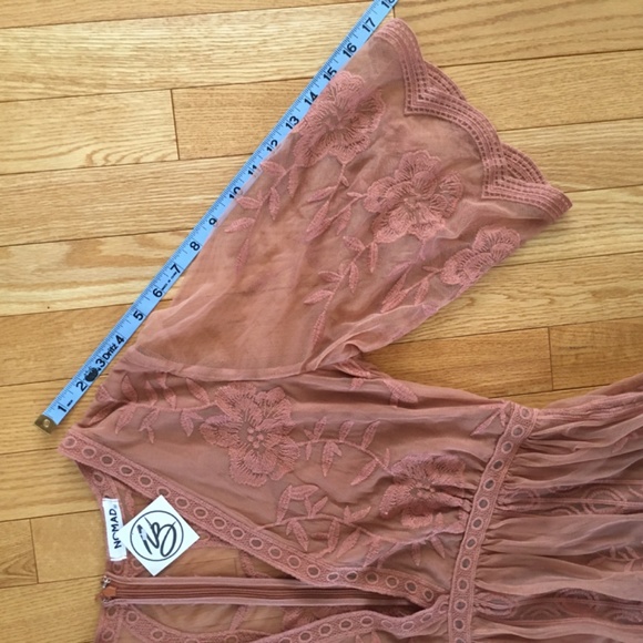 Lace maxi embroidered dress sz medium NWT - Picture 13 of 14